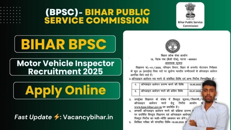BPSC Motor Vehicle Inspector Vacancy 2025